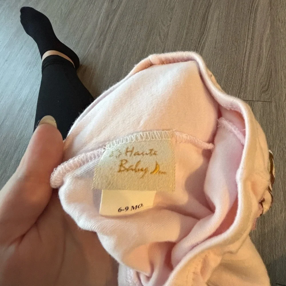Haute Baby Pink and Brown Zebra Ruffle Pants